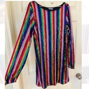 Stunning rainbow multicolored sequined dress crown & ivy